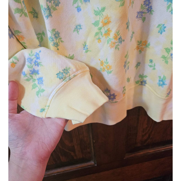 Bandier x Sincerely Jules The Juniper Sweatshirt Canary/Aqua Floral Medium - Picture 6 of 8